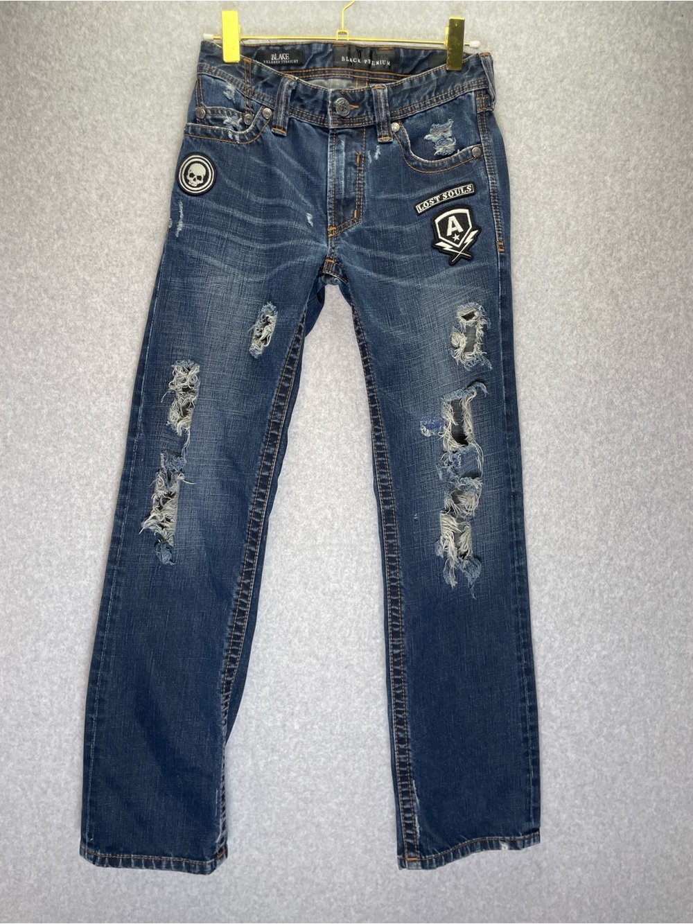 Affliction Blake Relaxed Straight Lost Souls Shredded Graphic Streetwear Jeans